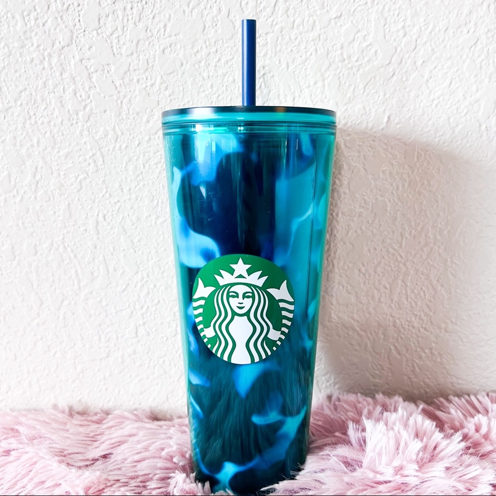 Turquoise marble tortoise Starbucks cup tumbler
